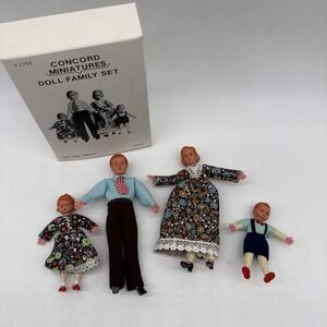Vintage Concord Miniatures Doll Family Set #2756 -- 4 Piece w/ Original Box